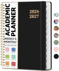 Academic Planner 2026-2027, Weekly and Monthly Calendar (6.4″x8.5″) A5 A.Black