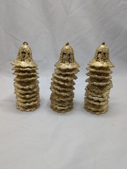 Vintage Lot Of 30 Gold Wedding Bells Christmas Holiday Bells Cake Ornaments