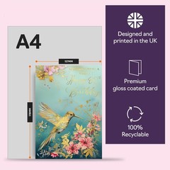Beautiful Gold 80th Birthday Cards for Women Men – Wonderful Golden Birds Hum…