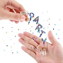 Yungyan 50 Pieces Small Mini Glass Bottles Jars with Cork Stoppers 2ml, Clear