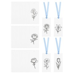 50Pack Blank Place Card with Blue Ribbon, 3.54 x 1.57 Inch, White