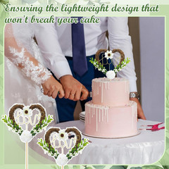 Wedding Cake Topper Love Cake Topper Rustic Heart Shaped Floral Vine Decoration