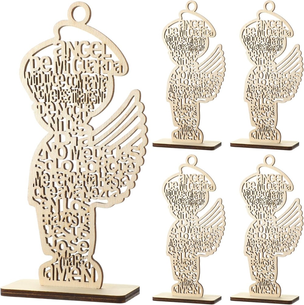 18 Pcs Guardian Angel Wings Boy Wooden Baptism Centerpiece for Table,centros De