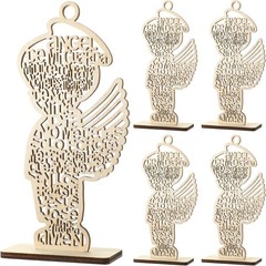 18 Pcs Guardian Angel Wings Boy Wooden Baptism Centerpiece for Table,centros De