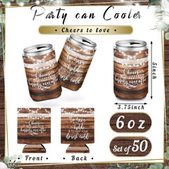 50 Pieces Wedding Can Cooler Bulk Engagement Party Favors for Guests Cheers to L