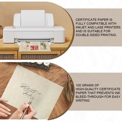 Certificate Paper set 8.5×11 In Parchment Printer Stationery 70 PCS