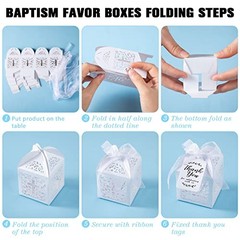 100 Pieces Baptism Favors Set Includes 25 Pieces Mini Rosary, Laser Cut Gold
