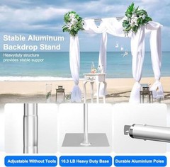 Pipe and Drape Backdrop Stand Kit Backdrop Stand for Parties 10*10FT Silver