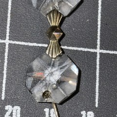 Appr 70 Inches Crystal 14mm Octagon Prism Garland Silver Bowtie Connector Chain