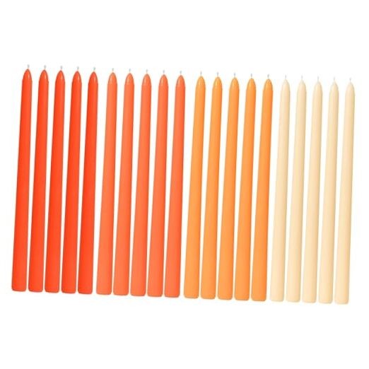 Taper Candles 12 Inch 20 Pack 9 Hour Burn Unscented 12 Inch-20 Count Orange