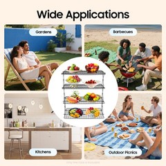 4-Tier Baking Cookie Cake Display Rack Cooling Shelf Gourmet Food Storage Holder