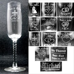 Personalized Toasting Flutes – Champange Glasses Engraved Wedding Party Gifts