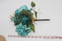 Bridal Wedding Bouquet Fall Turquoise Teal 12″ Romantic White Green Hydrangea