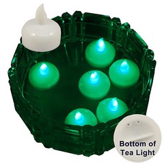 NEW 6 Green Led Floating Floral Tea Light Candle for Wedding Centerpiece Decor