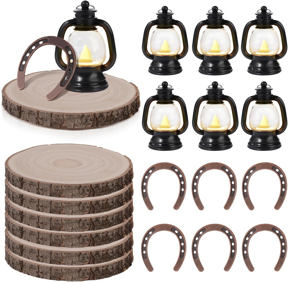 PCS Western Party Decorations Mini Cowboy Centerpieces Lantern with LED 18