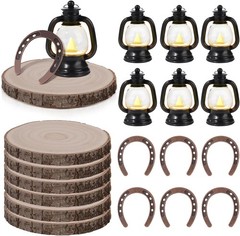 PCS Western Party Decorations Mini Cowboy Centerpieces Lantern with LED 18