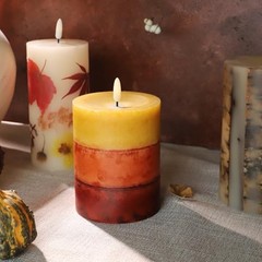 Thanksgiving Flameless Candles with Remote Red Thanksgiving Decor Fall Flame
