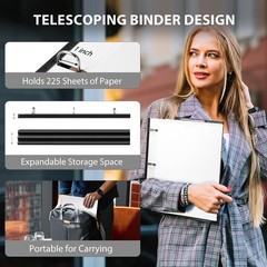 WOT I Telescoping Project Organizer, Refillable 3 Ring Binder with Dividers a…