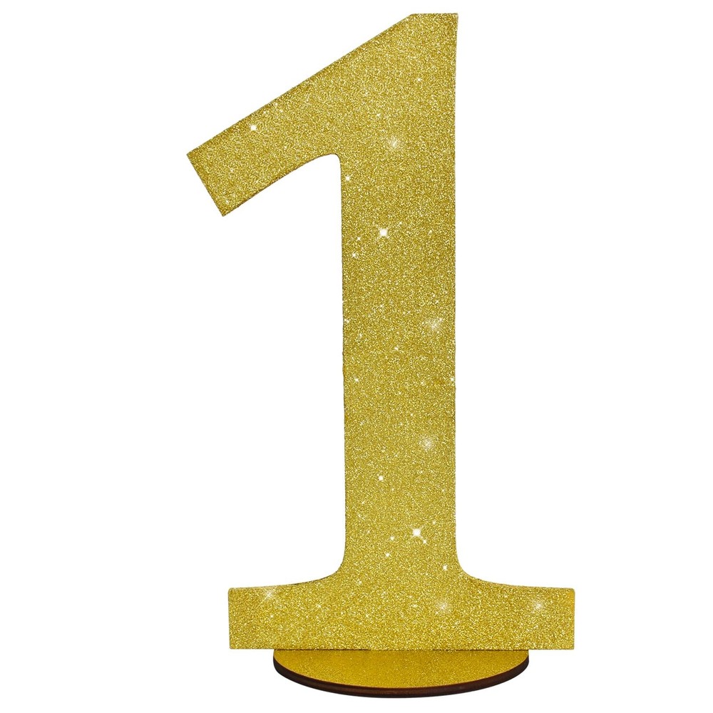TONIFUL 11.8 Inch Gold Glitter Numbers Table Centerpieces 0-9 Birthday Gold-1