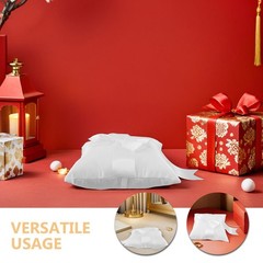 2Pcs Wedding Ceremony Ring Cushion Holder White Fabric Elegant Bowknot Pillow