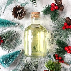 Magic Season Decorative Glass Bottles with 5 fl oz. Round / 2 Pcs