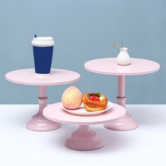 Round Cake Stand Metal Iron Pedestal Dessert Holder Wedding Party Rack Display