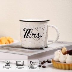 Mr and Mrs Mugs Set of 2 Coffee Mug 10 Ounce, Wedding Gift, His Mr & Mrs Set