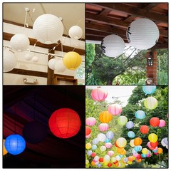 6pcs 4 Inch Folding Hanging Paper Lanterns Small Lampshade White