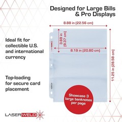 LaserWeld 4-Poet Currency Pa – 50ct | Holds 4 Regular Bills with