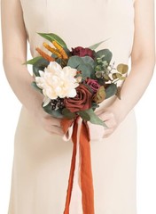 Ling’s Moment Amber 7″ Inch Artificial Flowers Wedding Bouquet New Open Box