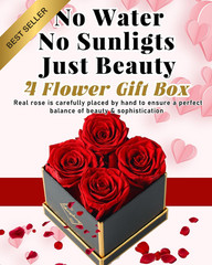 Changshunqi Forever Flowers, Preserved Roses in a Box, Eternal Rose Red