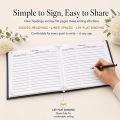 Only Zest Funeral Guest Book for Memorial Service Black