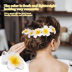 100Pcs White Foam Hawaiian Frangipani Artificial Plumeria Flower Petals 9547