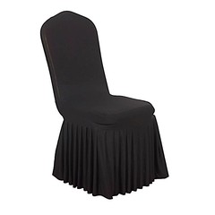 Ruffle Pleated Skirt Fitted Spandex Banquet Chair Cover Party Events Decorations