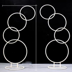 2pcs A set Round Wedding Arch Backdrop Rings Loops Flower Balloon Lawn Row Stand