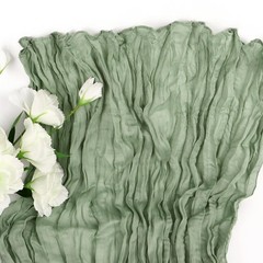 3Pack Dusty Green Cheesecloth Table Runner 88.9 cm x 304.8 cm,
