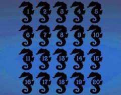 Seahorse Beach Wedding Table Numbers 1-10, 15, 20, or 25 Vinyl Sticker Decals