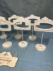 Vintage Ornate Baroque-Style Metal Place Card Holders Weddings Baby Showers