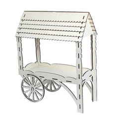 5 in Natural Laser Cut Mini Candy Cart Wooden CUPCAKE Dessert STAND Party Events