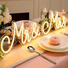 25×7 Inches Mr and Mrs LED Neon Sign – Perfect for Wedding & Reception Decor