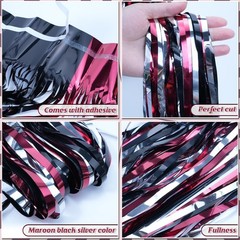 3 Pack 3.3Ft x 6.6Ft Graduation Foil Fringe Curtain Backdrop Decorations, Mar…