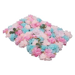 12pcs Artificial Flower Wall Rose Floral Panel Backdrop Decor for Party Wedding