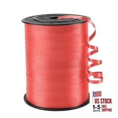 Curling Ribbon, 1/5″ Wide x 500 Yards Christmas Curling Ribbons Red Crimped
