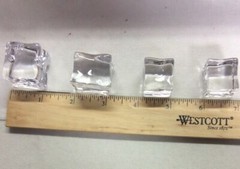 Clear Crystal Like ICE CUBES Decorations 3 /4 & 1inch Cube -100 Pieces Assorted