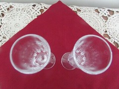 Molded Cut Glass Pair of Champagne Flutes – Total Height: 8.5″ NEW #G899(pl)
