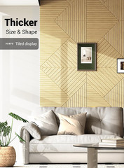 6 Pack Acoustical Wall Panels, UV Wood Texture Art for Home & Office Decor