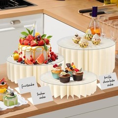 Stackable Cake Stand Set Acrylic Display Pedestal Party Events Centerpieces New