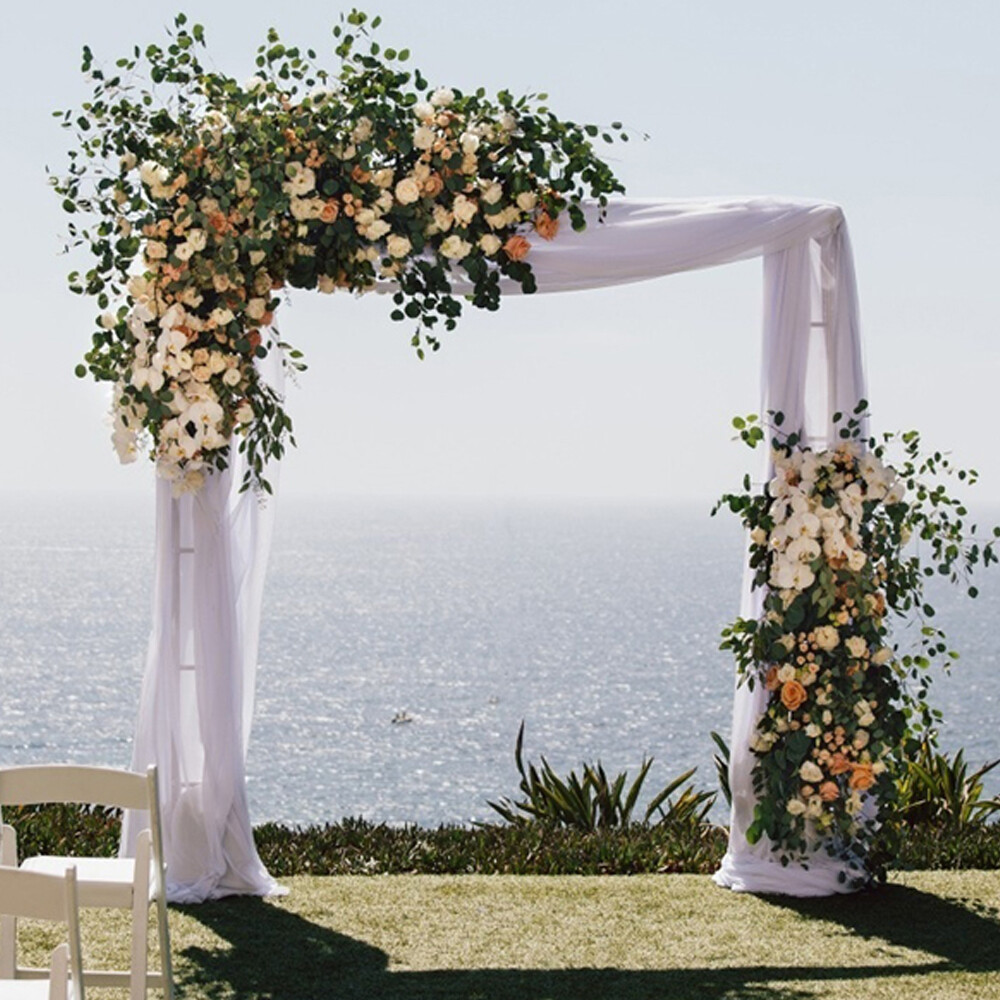 81.1×81.8 inch Pergola Square Metal Wreath Arch Backdrop Stand Wedding Events
