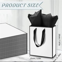 6×2.4×7.8Inch Shopping Bag Ribbon Handle For Wedding Birthday Retail Packaging
