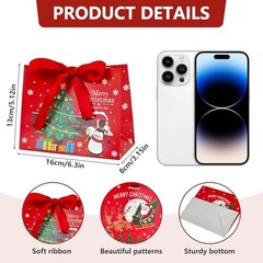 48 Pack Christmas Small Gift Bags, 6.4×3.1×5.1 Inch Xmas Goodie Bags 48pcs